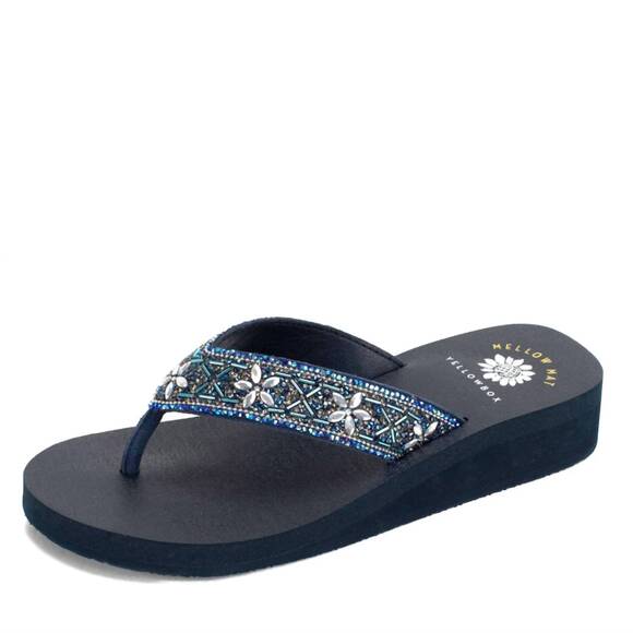 NEW YELLOWBOX women's casey sandal in navy - Picture 1 of 1